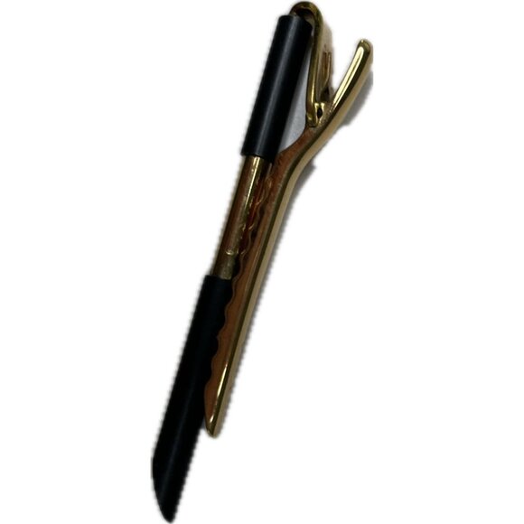 Lot Of 4 Tie Clips Metal Gold Uomo Charles Jourdan Trussardi Lancel Vintage - Picture 13 of 13